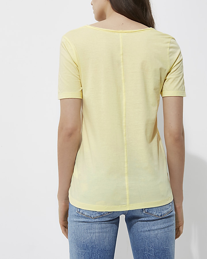Yellow scoop neck T-shirt