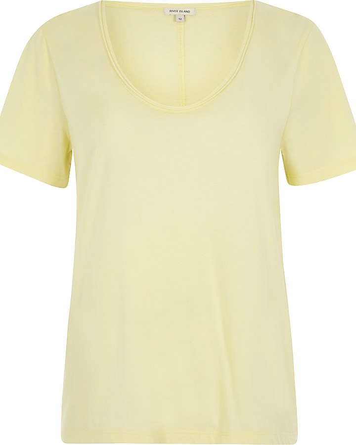 Yellow scoop neck T-shirt