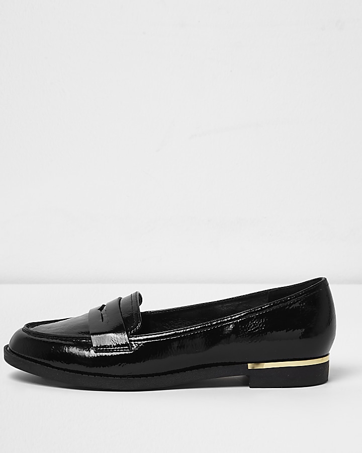 Black patent loafers