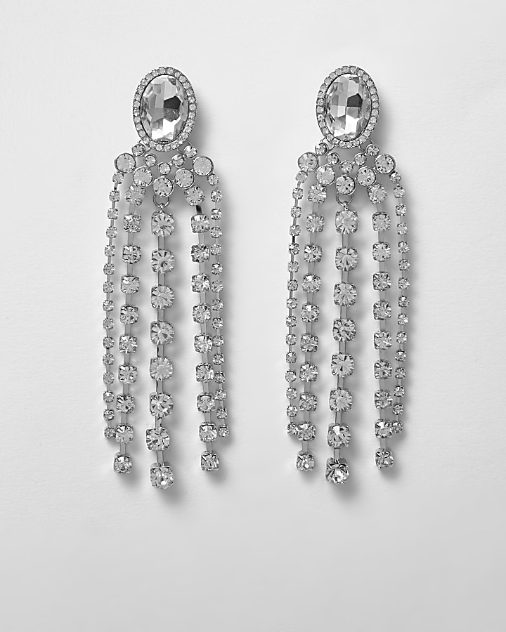 Diamante jewel dangle earrings