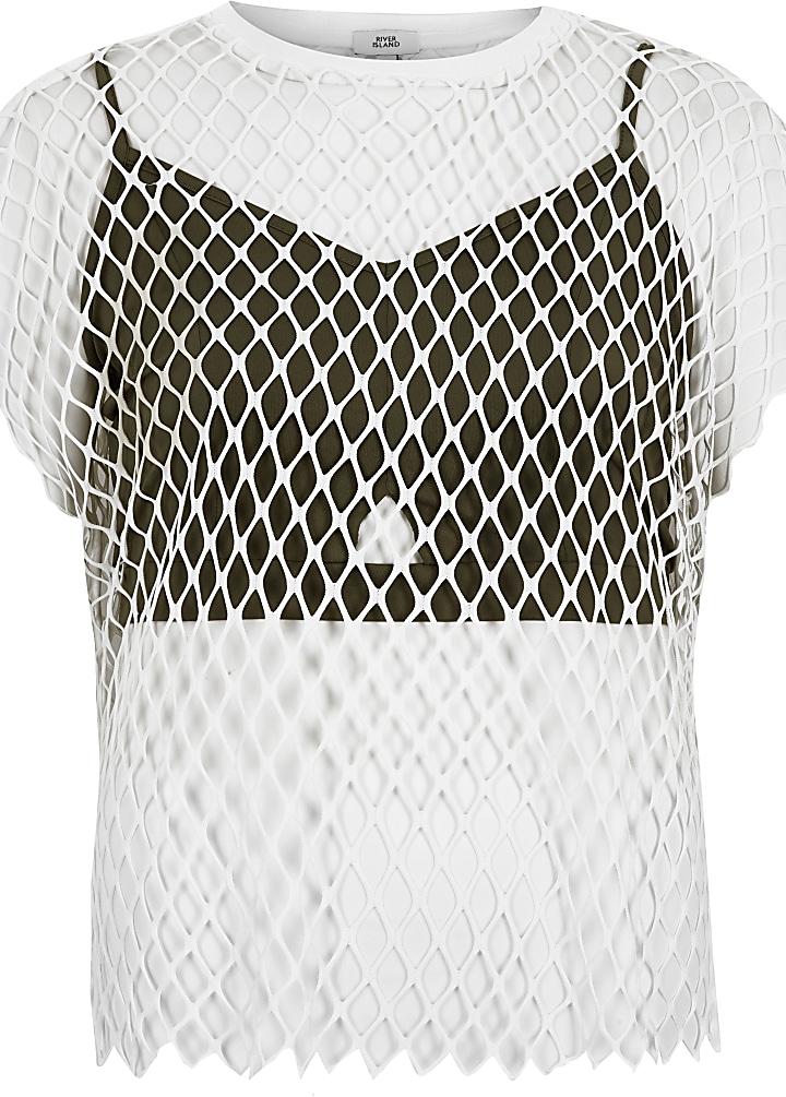 White mesh bralet T-shirt