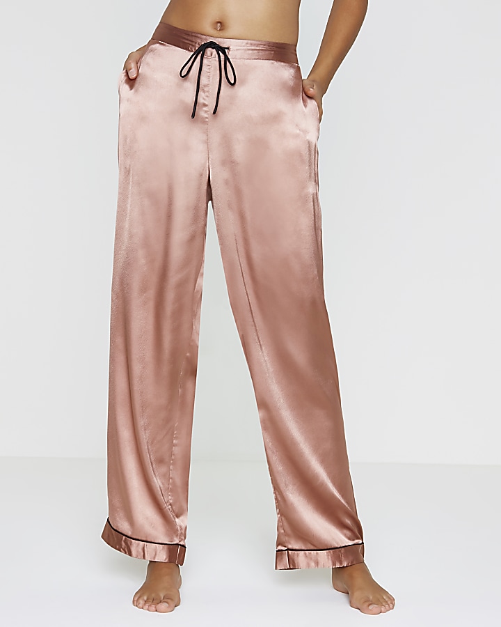 Pink satin pyjama bottoms