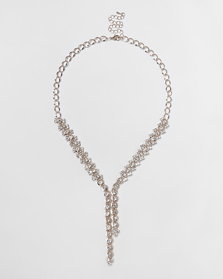 Rose gold tone cup chain necklace