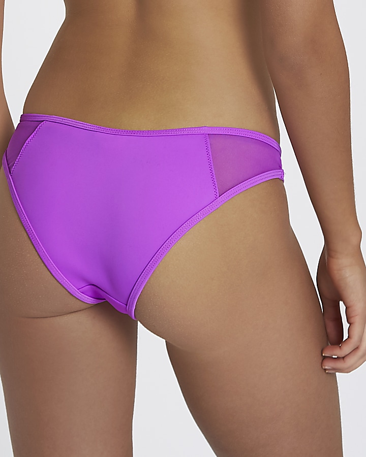 Purple scuba high leg bikini bottoms