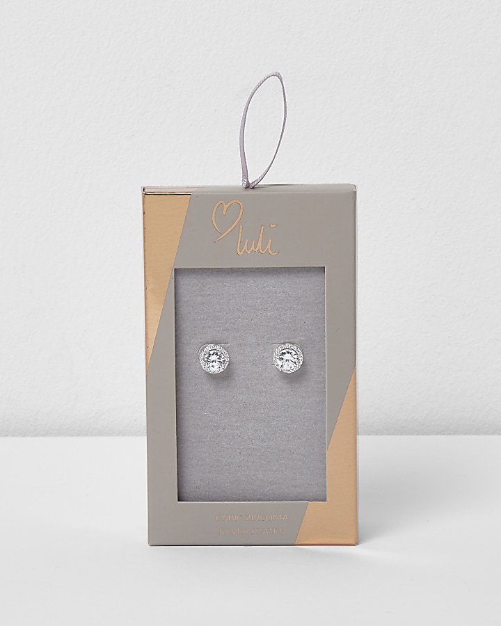 Silver plated Love Luli circle earrings