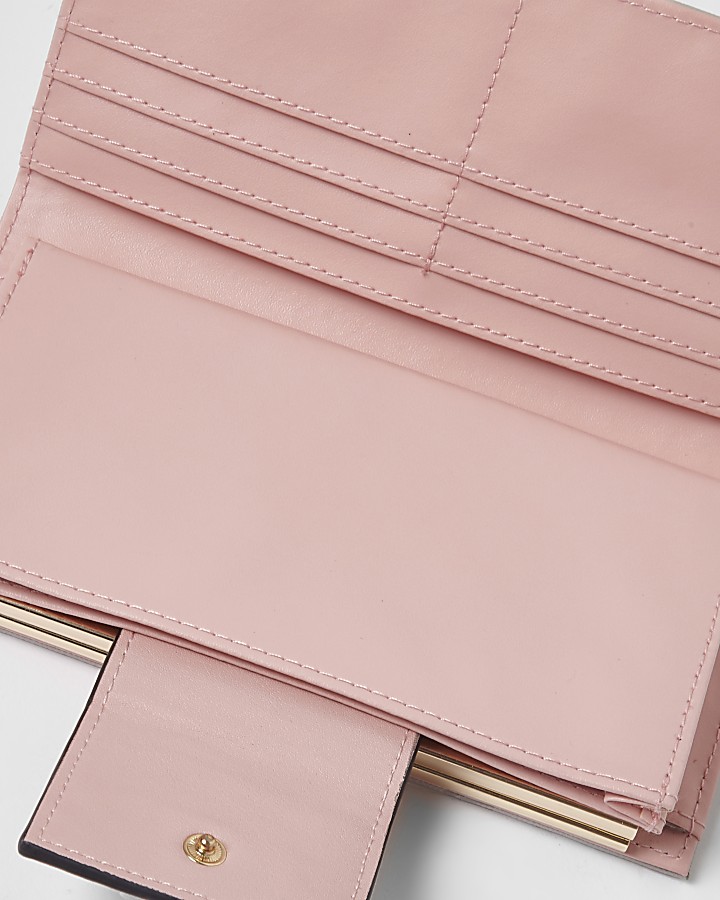 Pink tab over glitter slim purse