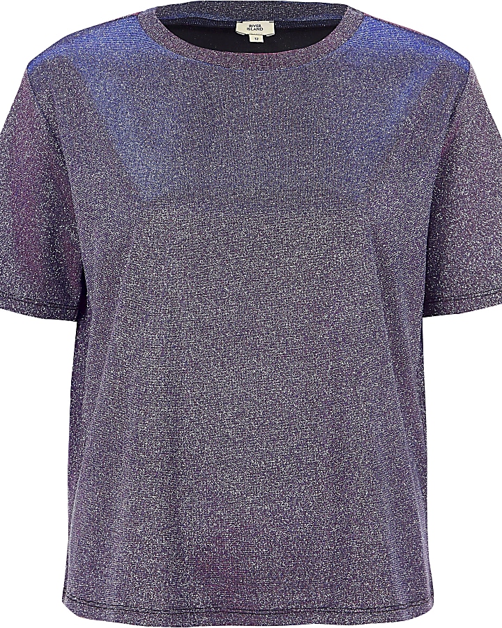 Purple metallic glitter T-shirt