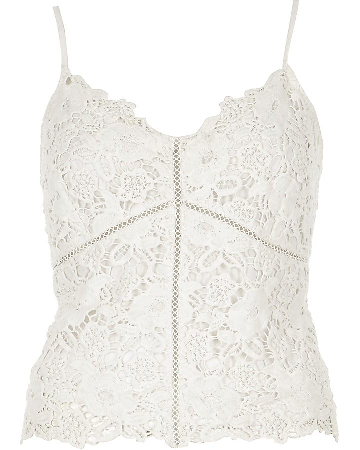 White lace cami top