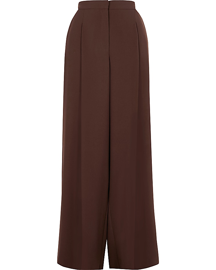 Brown wide leg trousers