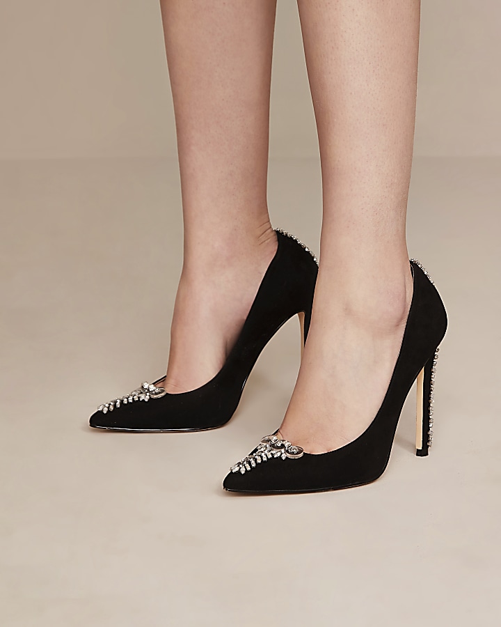 Black Holly Fulton embellished court shoes