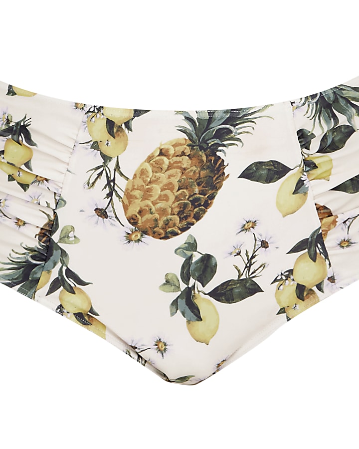Plus pineapple high waisted bikini bottoms