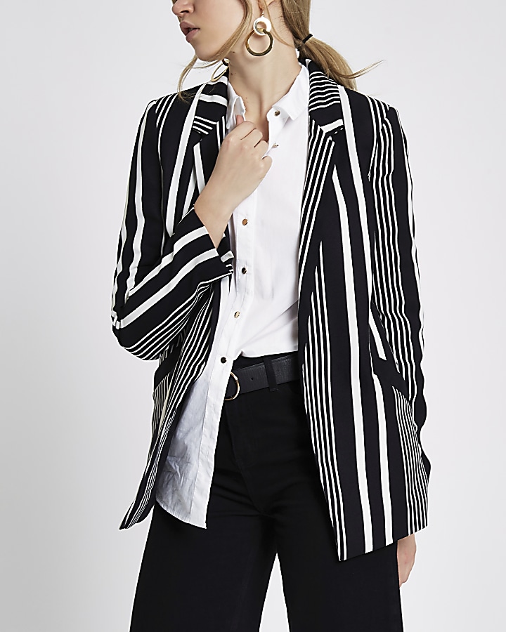 Monochrome striped blazer