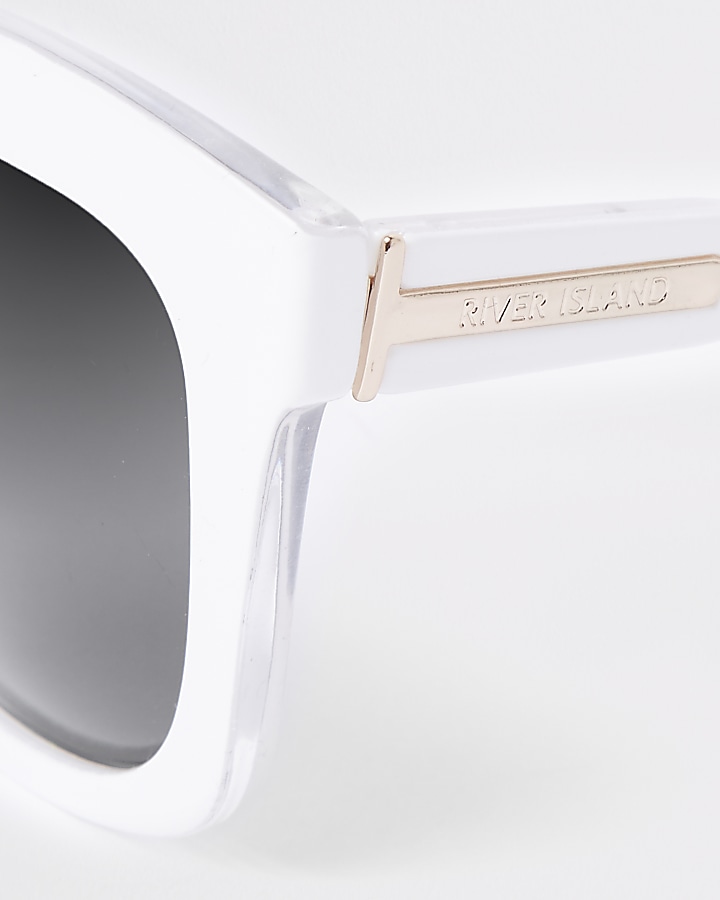 White oversized glam sunglasses