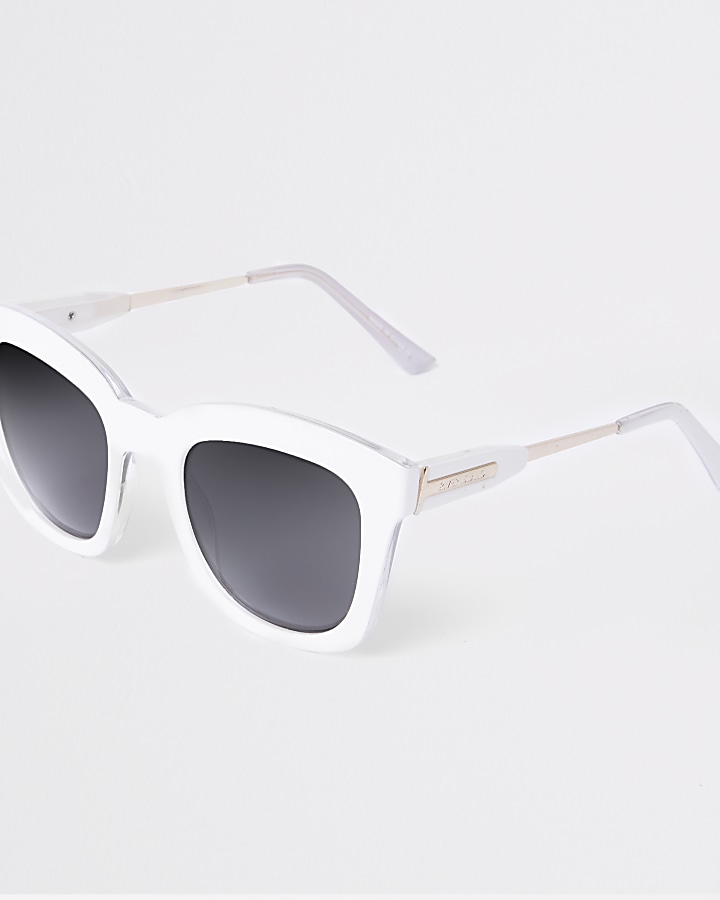 White oversized glam sunglasses