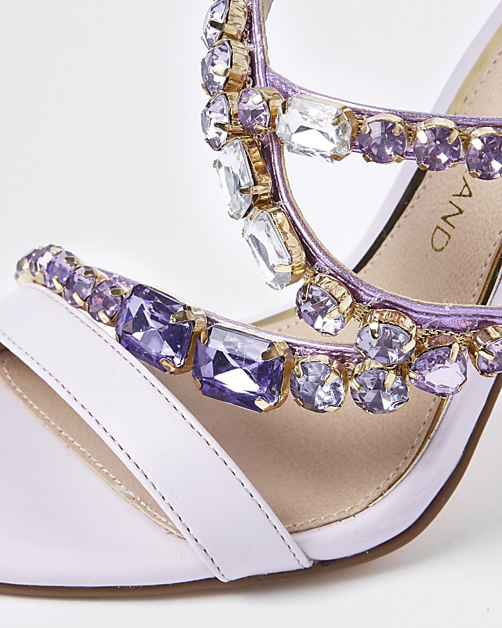 Lilac jewel barely there sandals