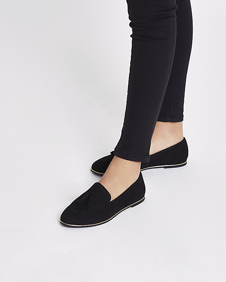 Black tassel loafers