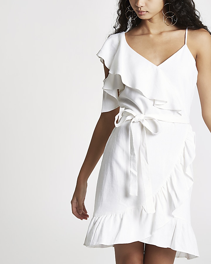 White one shoulder mini dress