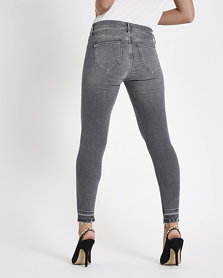 Petite grey Molly mid rise jeggings