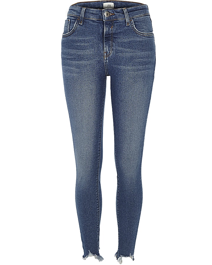 Mid blue denim Amelie super skinny jeans