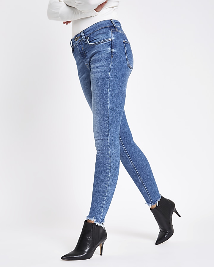 Mid blue denim Amelie super skinny jeans