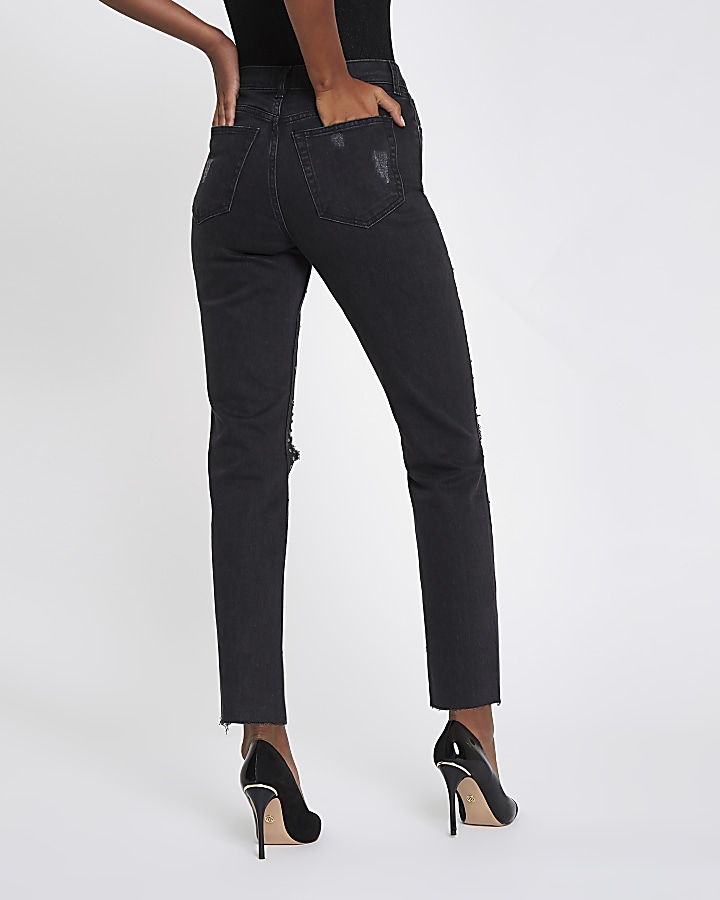 Black Casey embellished ripped slim fit jeans