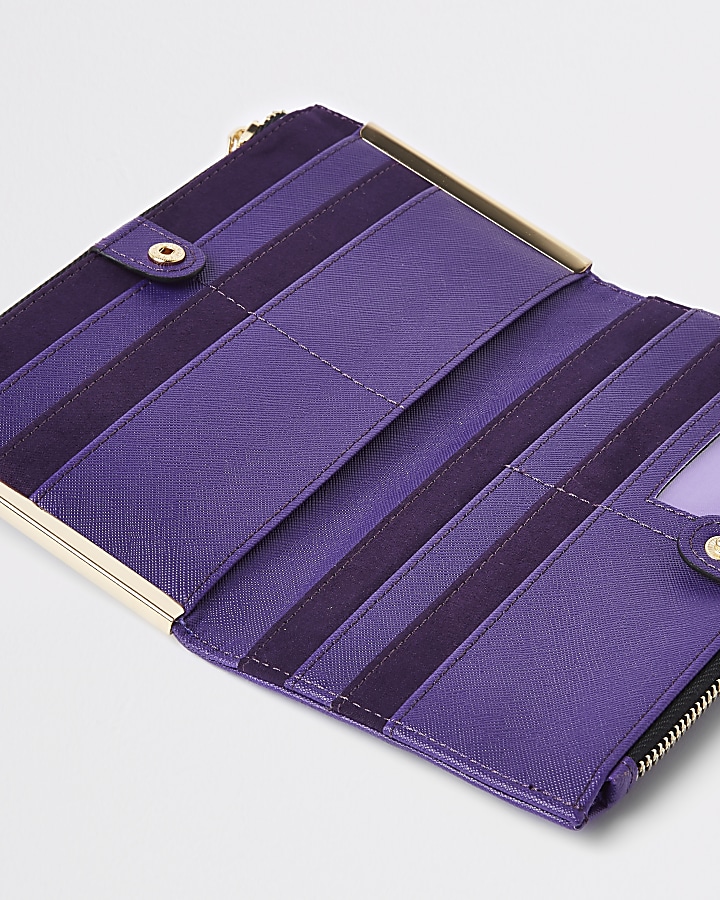 Purple pocket front foldout purse