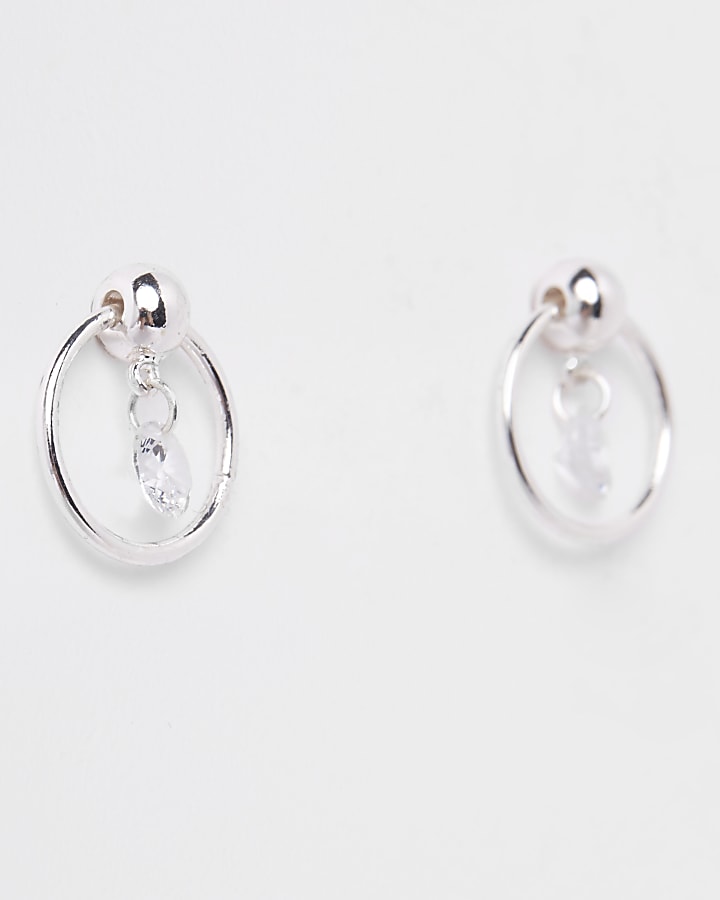 Cubic zirconia silver plated earrings