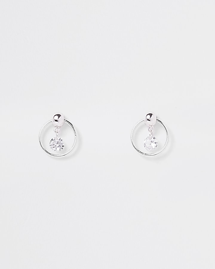 Cubic zirconia silver plated earrings
