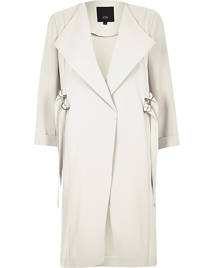 Cream D-ring duster coat