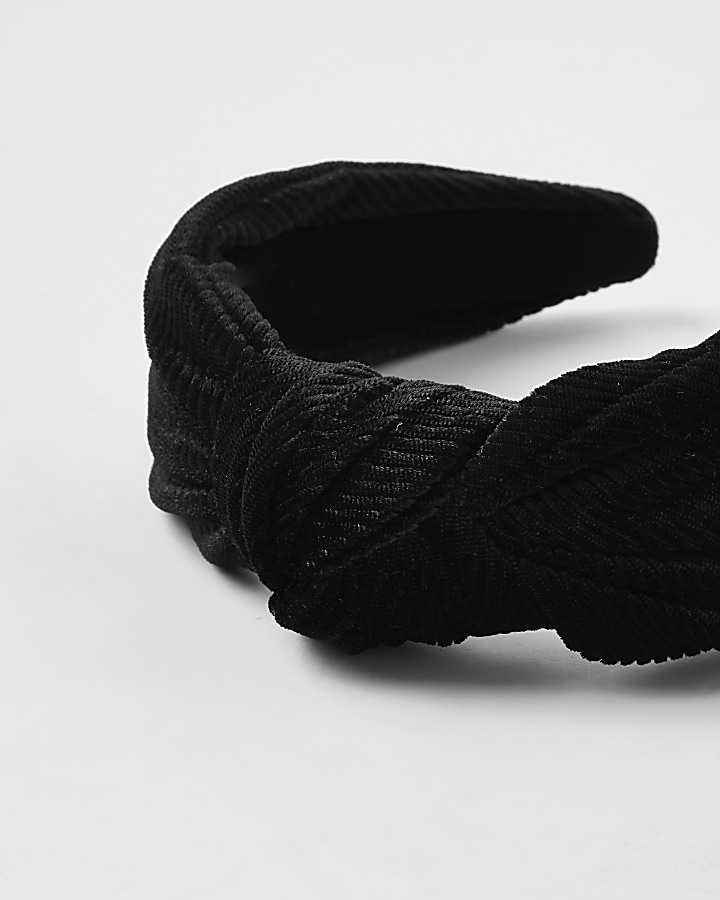 Black cord knot headband