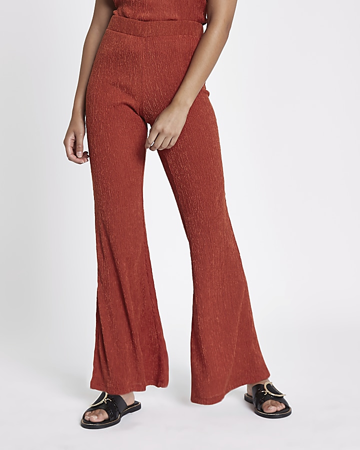 Rust textured trousers