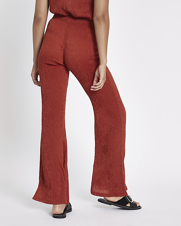 Rust textured trousers
