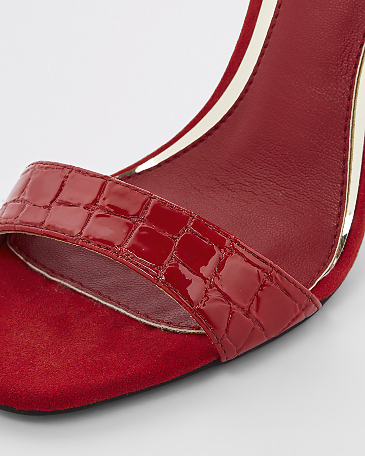 Red croc barely there sandals