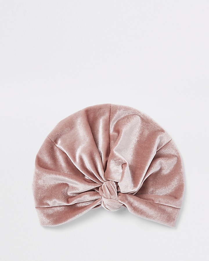 Light pink velvet twist turban headband