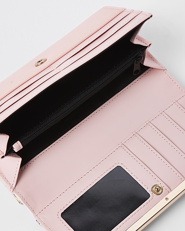 Light pink geo panel cutabout cliptop purse
