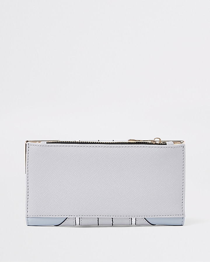 Light blue gift boxed slim foldout purse