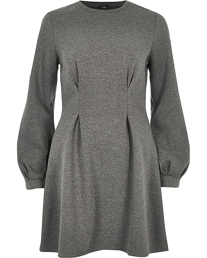 Grey long sleeve sweater dress