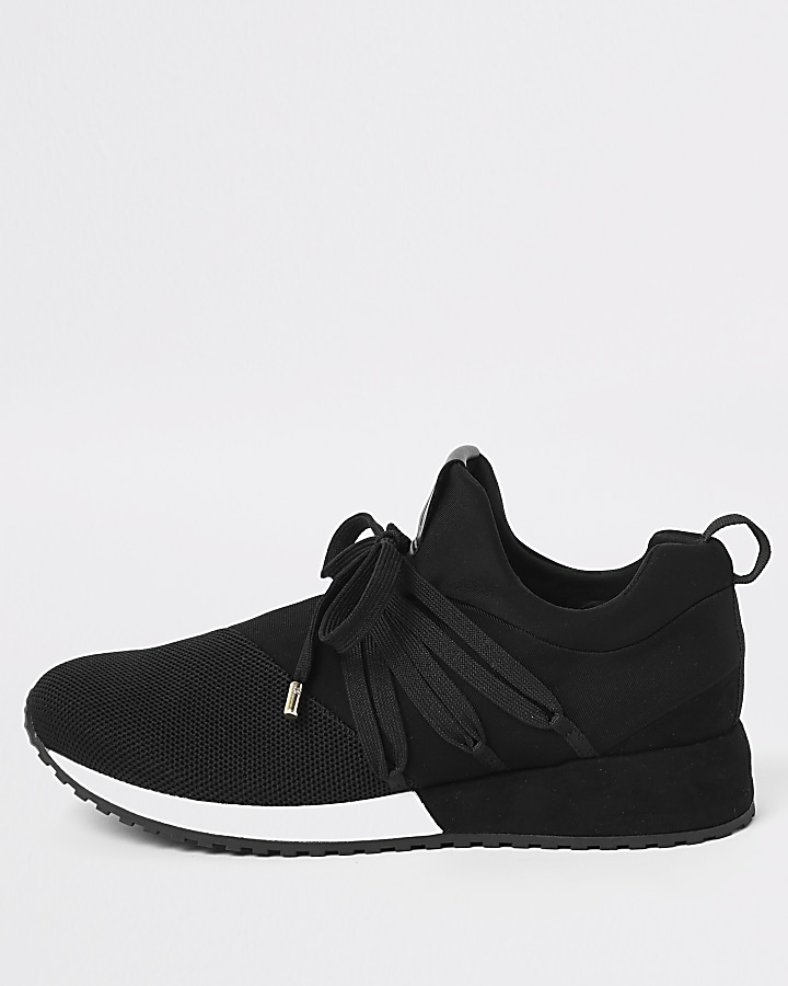 Black RI lace up runner trainers