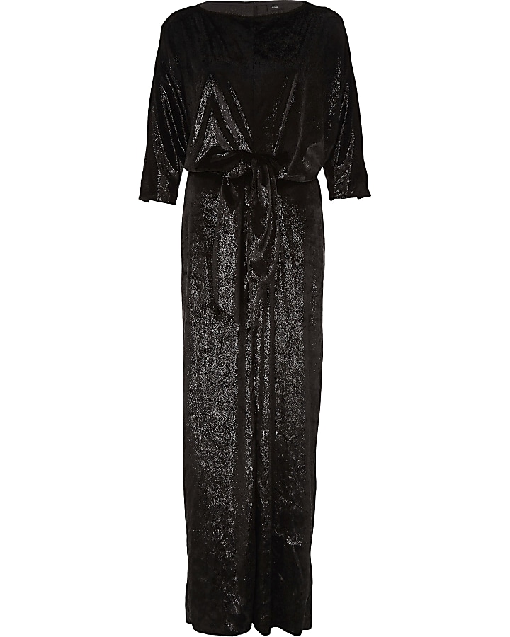 Black velvet maxi dress
