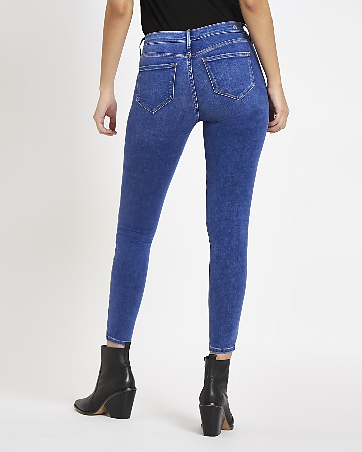 Bright blue Molly mid rise jeggings