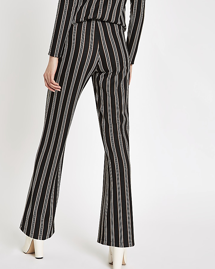 Black stripe wide leg trousers