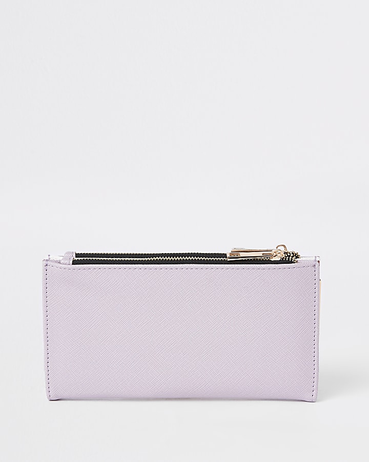 Lilac front pocket foldout purse