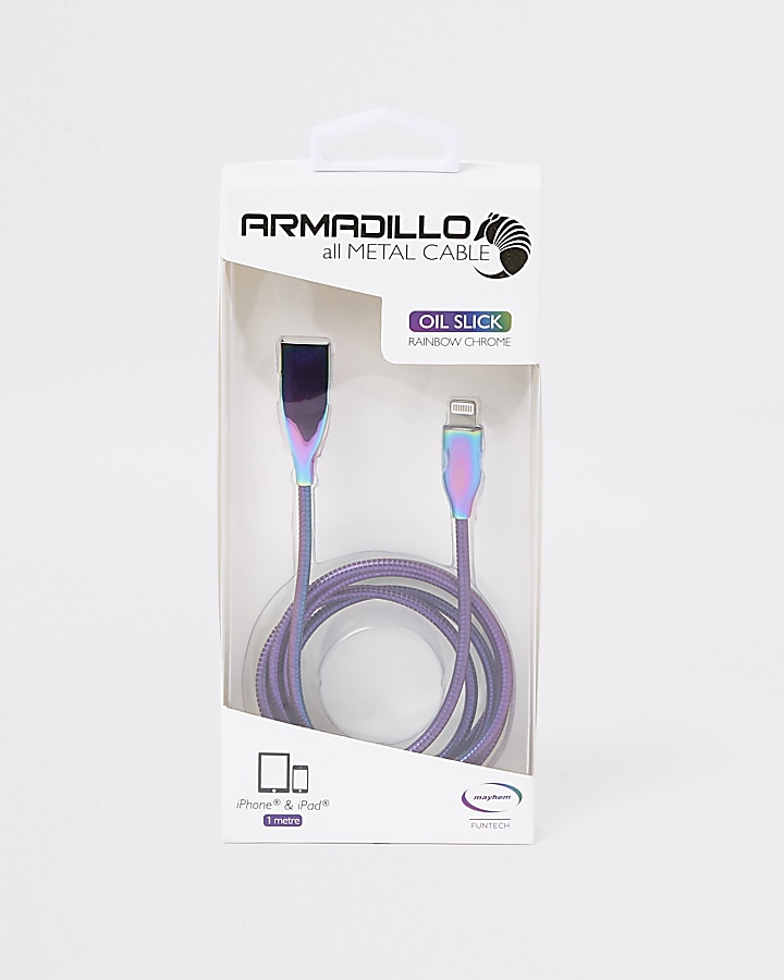 Rainbow metal iPhone charge cable