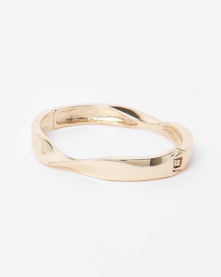 Gold colour twist cuff bracelet