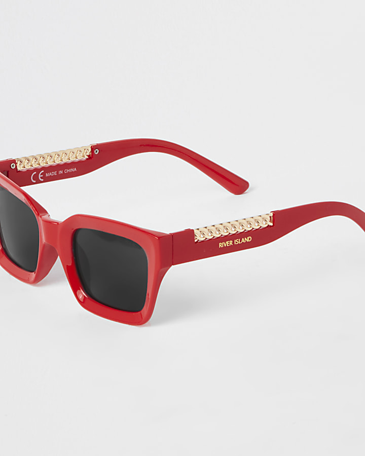 Red square frame sunglasses