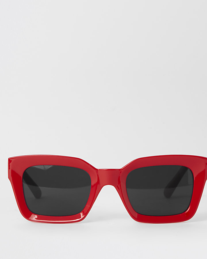 Red square frame sunglasses