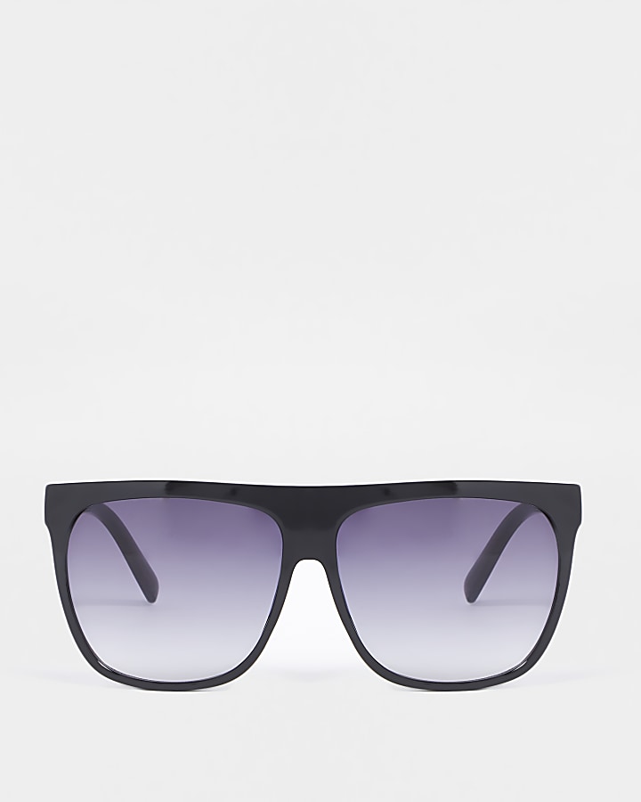 Black flat top visor sunglasses