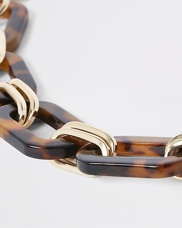 Brown tortoiseshell interlinked bracelet