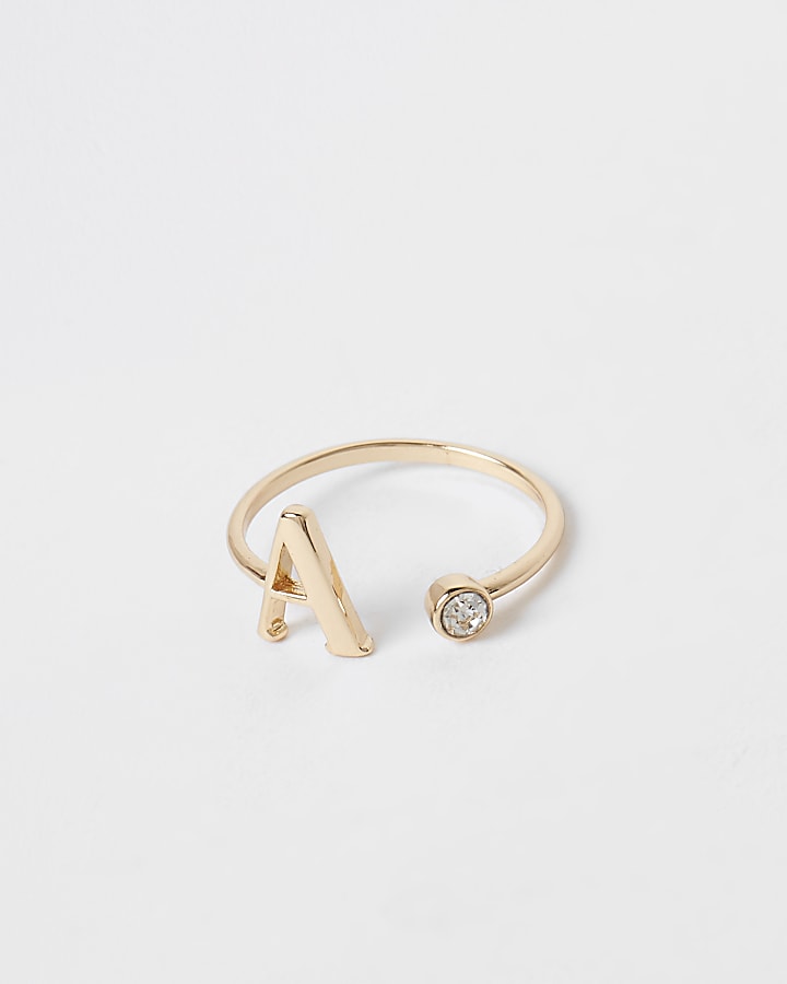 Gold plated ‘A’ initial ring