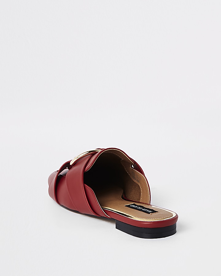 Red ring wide fit backless loafer